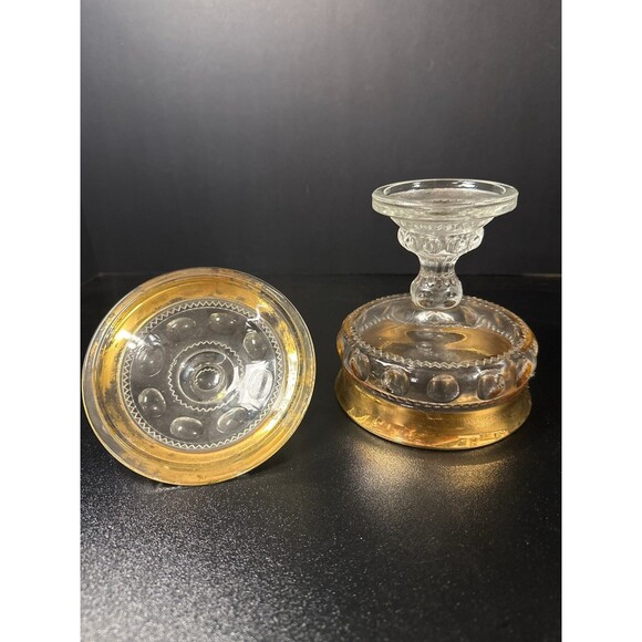 Antique EAPG Gold Flash Covered Compote 7" - Picture 8 of 10